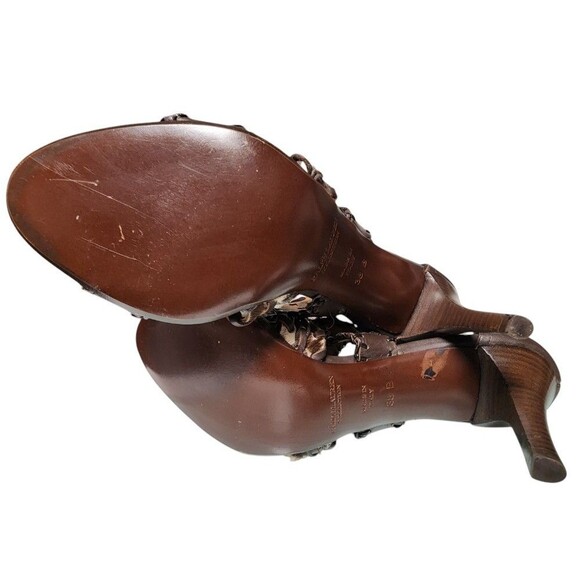 Ralph Lauren Collection Sandals in Blanket Stitched Leather and Calf Hair EU 38B - Picture 6 of 10